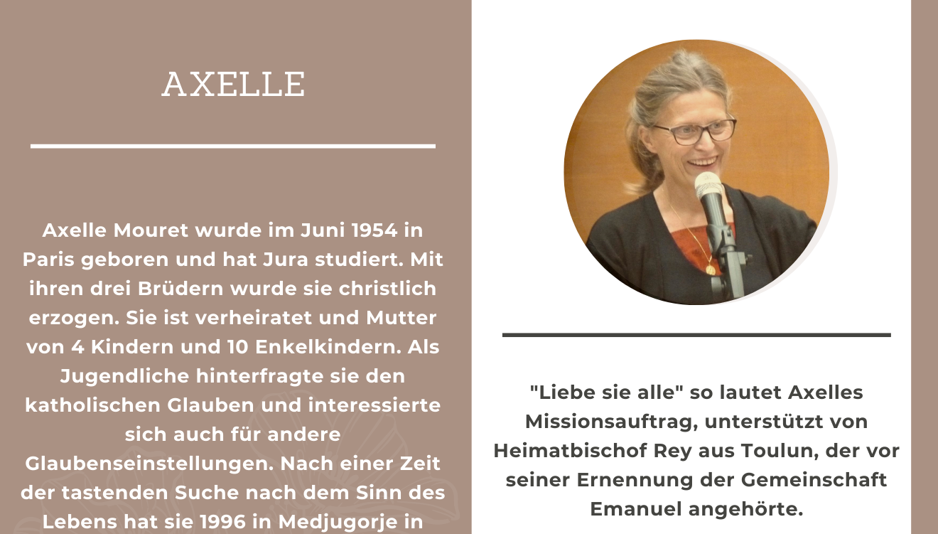 Exerzitien mit Axelle Mouret und P. Alfons Maria im Haus Johannisthal / 9. -12. Sept.